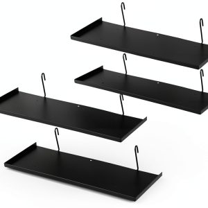 Yaocom Black Grid Wall Shelf 4‑Piece Model XIE3854 15.75 x 5.91 Inches-0