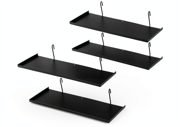 Yaocom Black Grid Wall Shelf 4‑Piece Model XIE3854 15.75 x 5.91 Inches-0