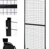 Gridwall Display Rack LYASILYHS 3x6 ft Black Metal with Wheels-2