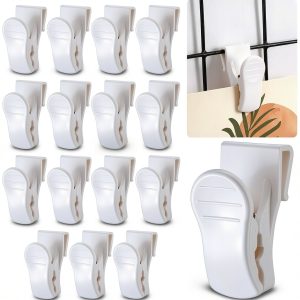 Grid Wall Clips AmazingSpark HOS-1042 White Plastic Hooks-0