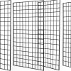 NEESEEYEE Heavy Duty Metal Grid Panel Wall Mount 2x4 Pack of 4 Black-0