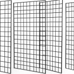 NEESEEYEE Heavy Duty Metal Grid Panel Wall Mount 2x4 Pack of 4 Black-0