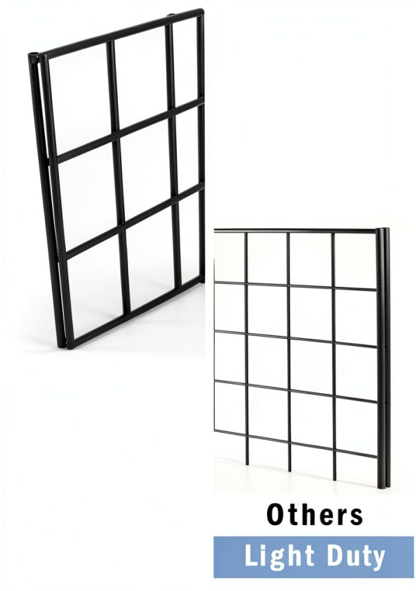 NEESEEYEE Heavy Duty Metal Grid Panel Wall Mount 2x4 Pack of 4 Black-2