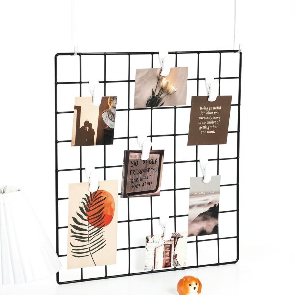 Grid Wall Clips AmazingSpark HOS-1042 White Plastic Hooks-4