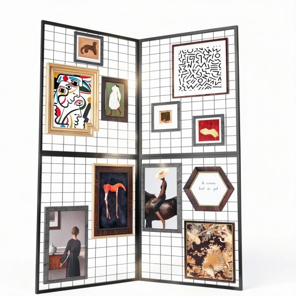 Gridwall Display RCZSCBK 2ZD-WG22 Black Foldable 48x60in Heavy Duty-1