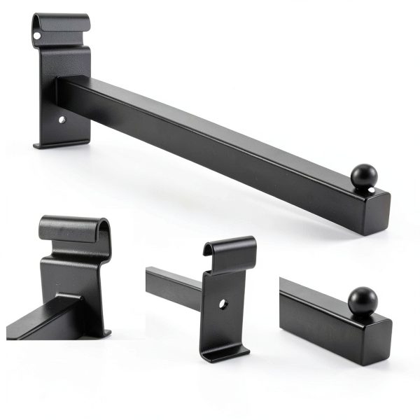 Oudain Black Gridwall Hook Set 20pcs Straight Square Tube Hangers 12in-2
