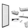 NectaCol Black Metal Gridwall Panel 3‑Pack Wall‑Mounted Organizer-4