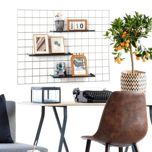 Yaocom Black Grid Wall Shelf 4‑Piece Model XIE3854 15.75 x 5.91 Inches-3