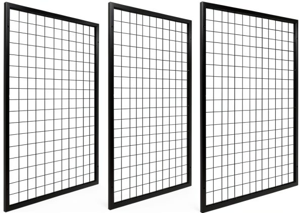 NectaCol Black Metal Gridwall Panel 3‑Pack Wall‑Mounted Organizer-0