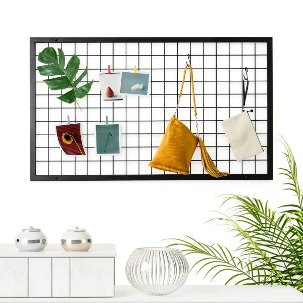 NectaCol Black Metal Gridwall Panel 3‑Pack Wall‑Mounted Organizer-1
