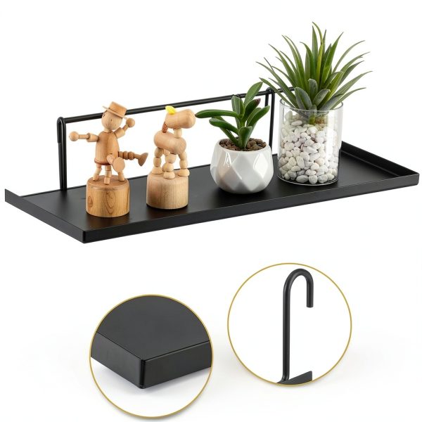 Yaocom Black Grid Wall Shelf 4‑Piece Model XIE3854 15.75 x 5.91 Inches-2