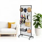 Grid Wall Shelf 3‑Piece Black Metal Rack by Eastern Tree – 2.5×6 ft-1