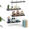 Yaocom Black Grid Wall Shelf 4‑Piece Model XIE3854 15.75 x 5.91 Inches-1
