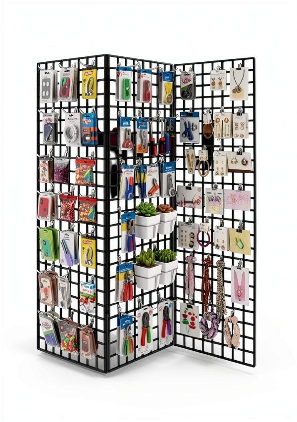 Only Hangers Black Gridwall Panel 3‑Piece Set 72"H x 24"W Grade-2