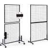 Gridwall Display Rack LYASILYHS 3x6 ft Black Metal with Wheels-6