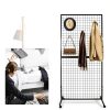 Gridwall Display Rack LYASILYHS 3x6 ft Black Metal with Wheels-3
