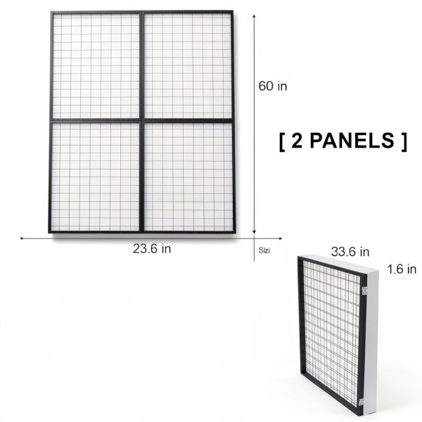 Gridwall Display RCZSCBK 2ZD-WG22 Black Foldable 48x60in Heavy Duty-2
