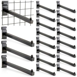 Oudain Black Gridwall Hook Set 20pcs Straight Square Tube Hangers 12in-0