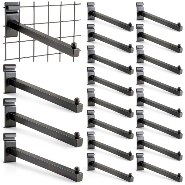 Oudain Black Gridwall Hook Set 20pcs Straight Square Tube Hangers 12in-0
