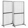 Gridwall Display Rack LYASILYHS 3x6 ft Black Metal with Wheels-0